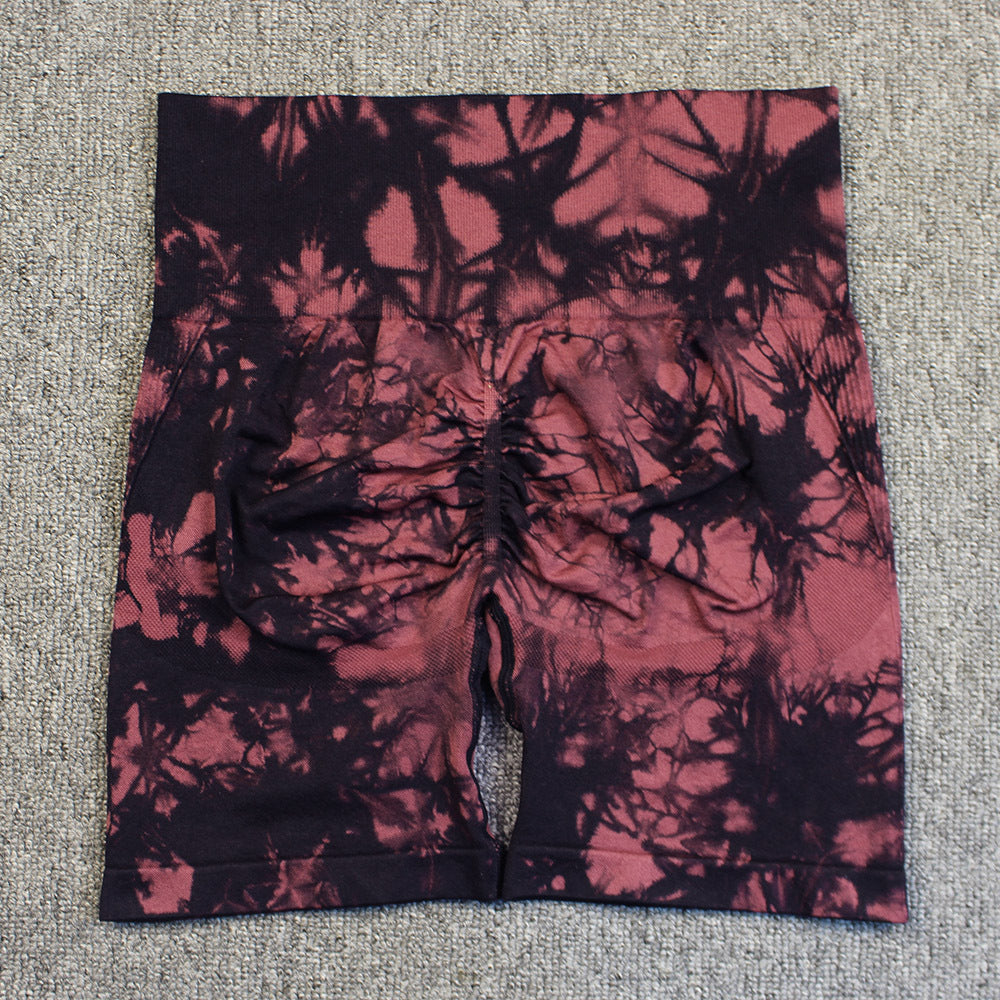 Tie-dye Printed Yoga Pants Summer Quick-drying Fitness Shorts Sexy High-waisted Hip-lifting Leggings Women Pants Tie-dye Printed Yoga Pants Summer Quick-drying Fitness Shorts Sexy High-waisted Hip-lifting Leggings Women Pants